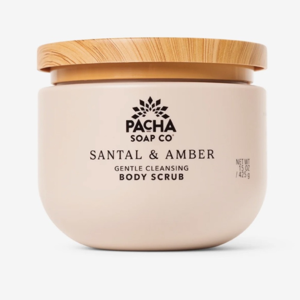 Pacha soap co santal and Amber body scrub